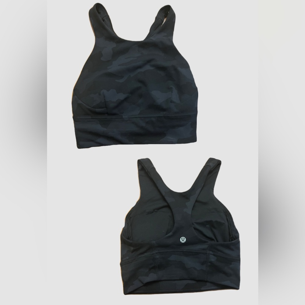 Lululemon Black Camo Longline Bra
